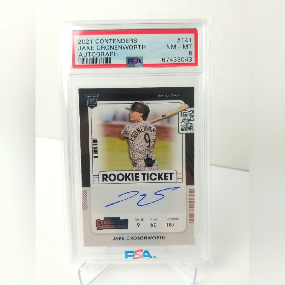 2021 Panini Contenders Jake Cronenworth RC Auto # 141 PSA 8 NM-MT- San Diego 